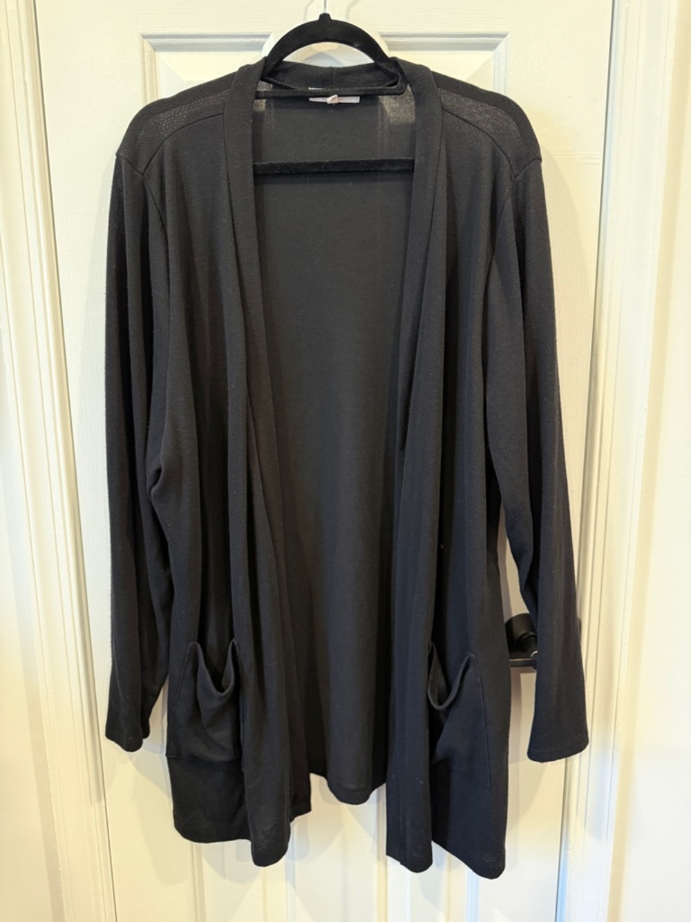 Black Open-Front Women's Cardigan Sweater